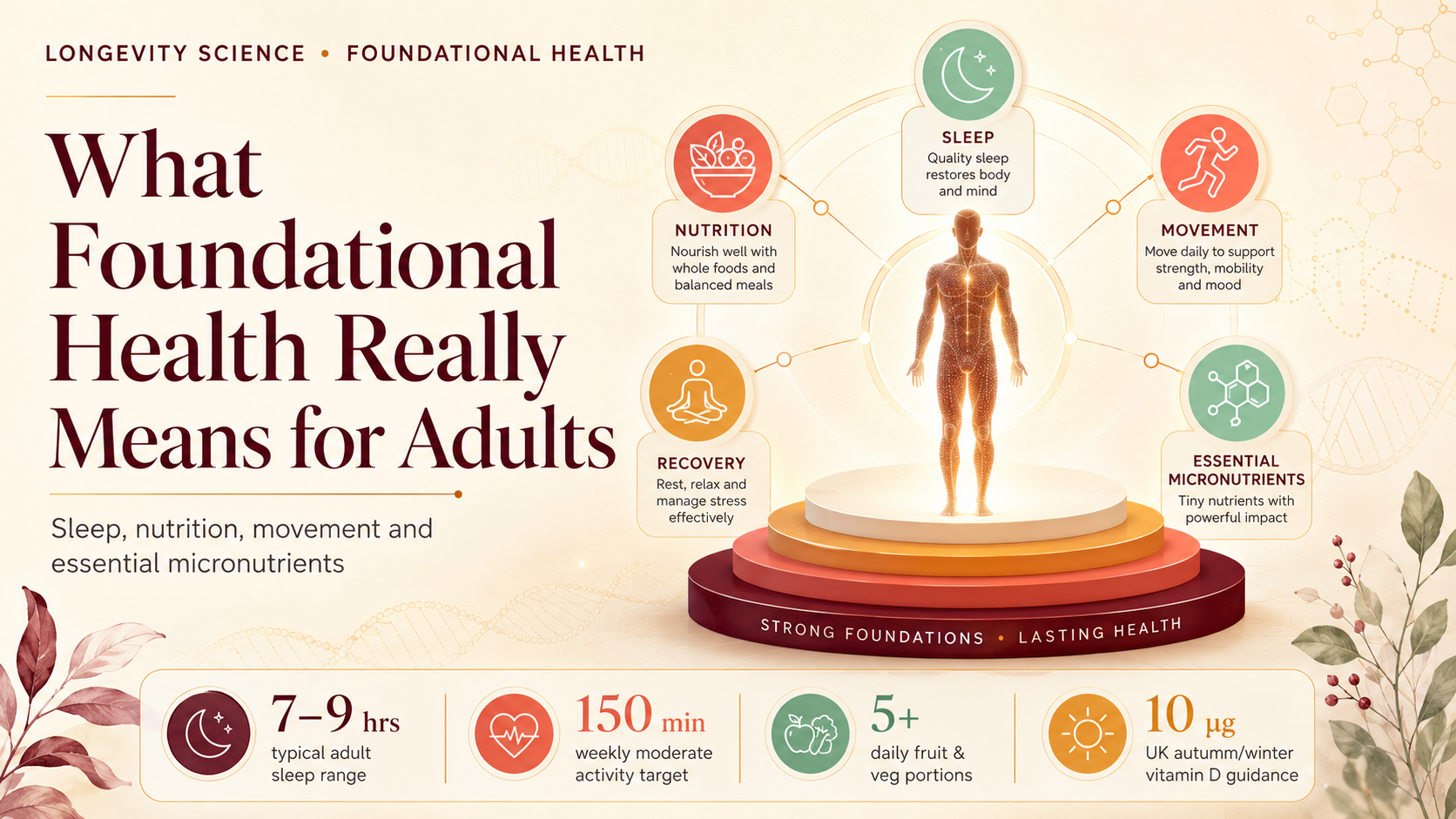 What Foundational Health Really Means for Adults: Sleep, Nutrition, Movement and Essential Micronutrients