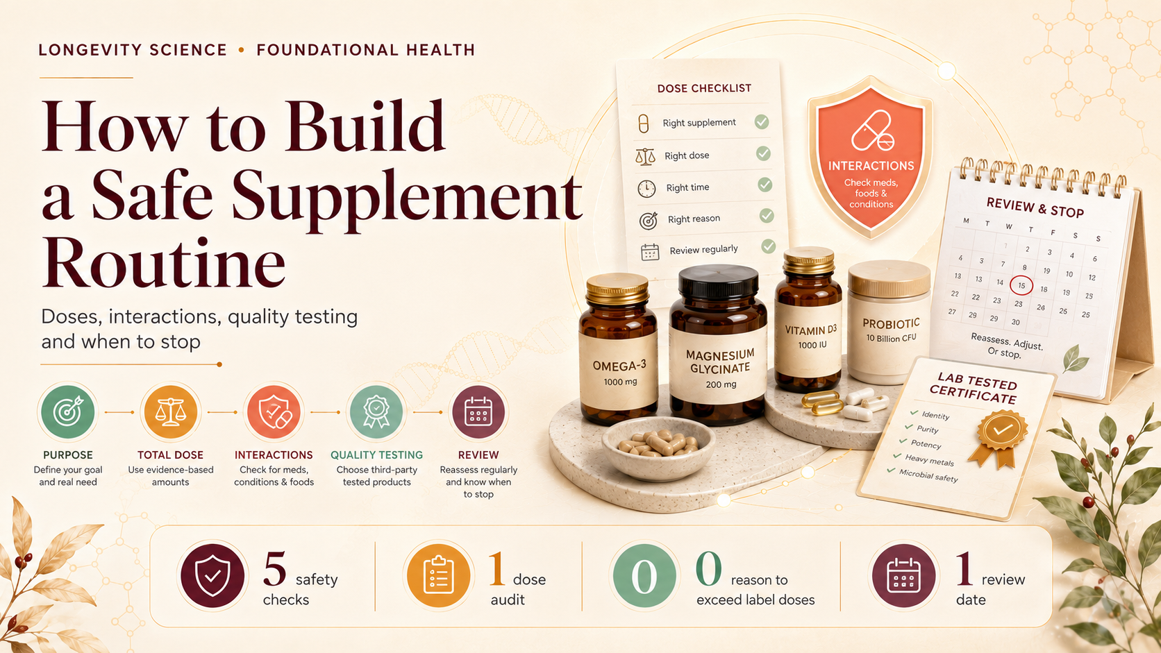 How to Build a Safe Supplement Routine: Doses, Interactions, Quality Testing and When to Stop